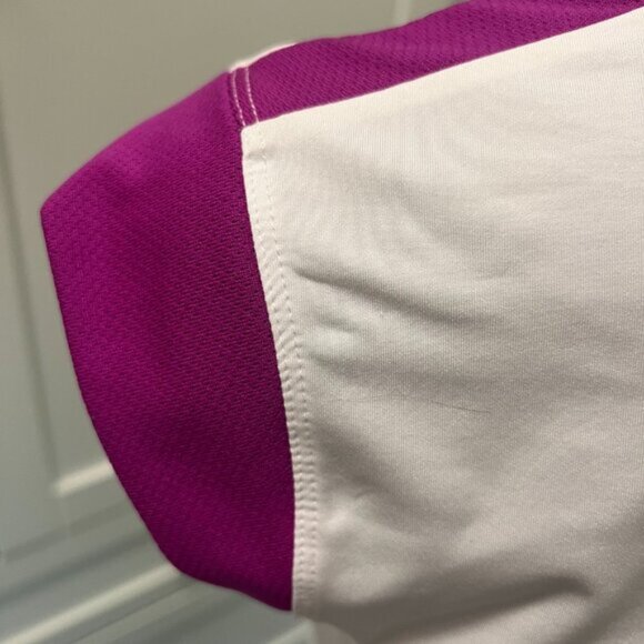 ADIDAS Climacool Stretch Women's Golf Polo Shirt Size Small Purple Blue White - Picture 12 of 15